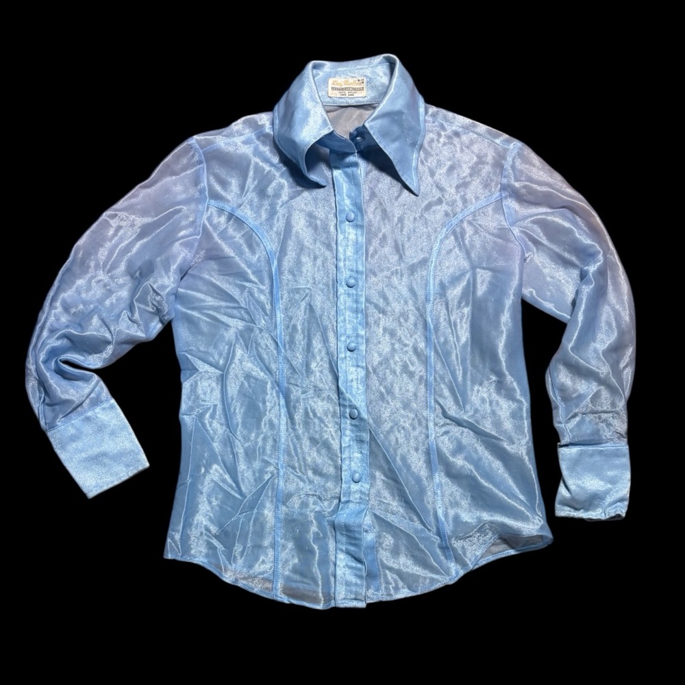 Lady Marlboro Light Blue Sheer Dress Shirt